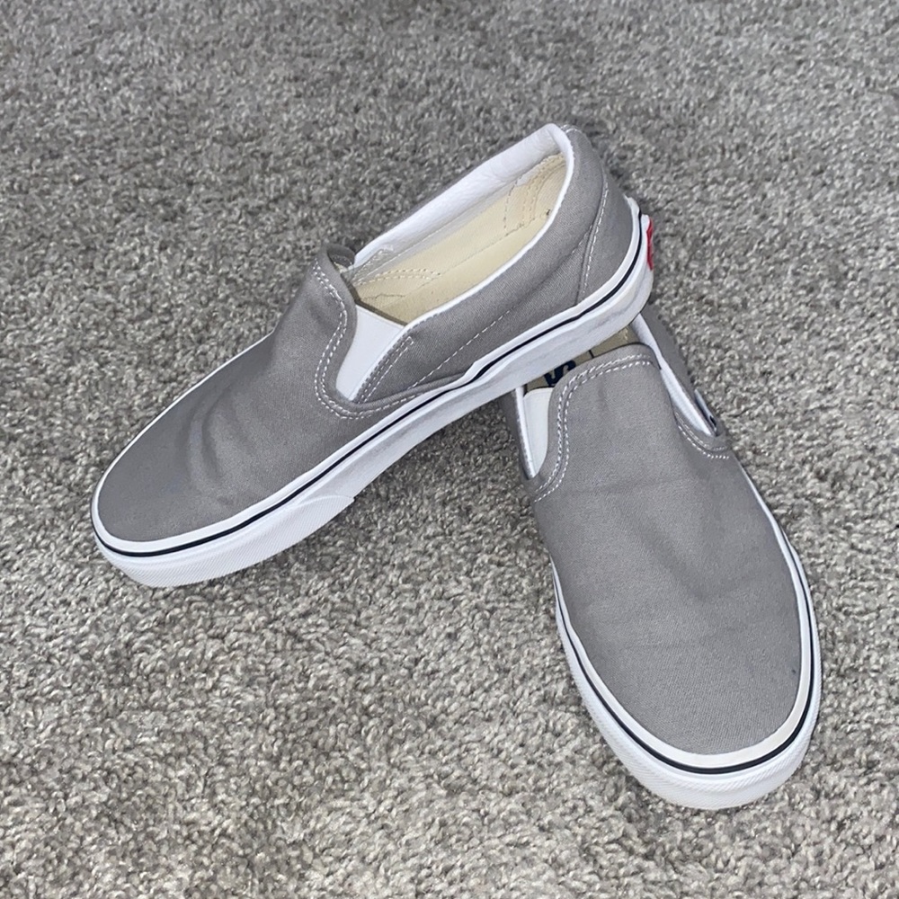 Grey slip on vans